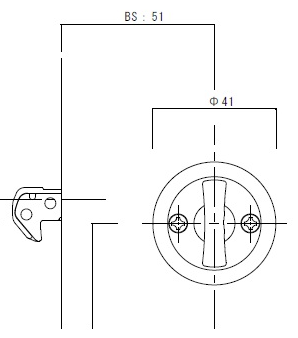 引き戸後付鍵付錠セット K型(クローム)