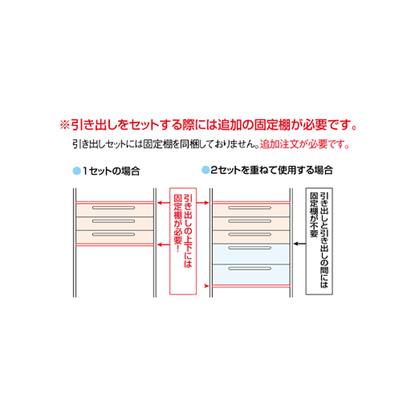 引き出し（中）3段　前板シートタイプ（erabo用）※旧erabo後継品※