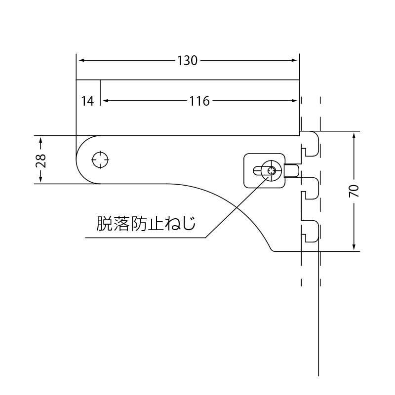ハンガーパーツ　ブラケット　2入　（左右）　※パイプは別途必要