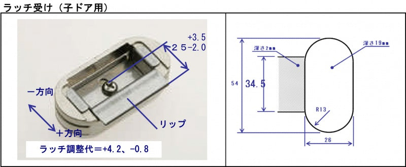ラッチ受け5型（子ドア用）