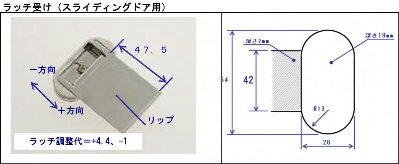 ラッチ受け4型（スライディングドア用）