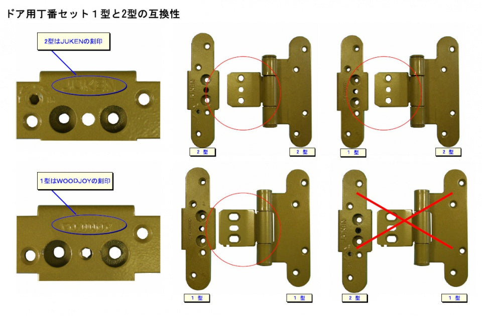 ドア用丁番　2000年以前製造（現行品で代替いたします）　2個セット