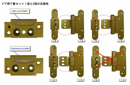 ドア用丁番　2000年以前製造（現行品で代替いたします）　2個セット