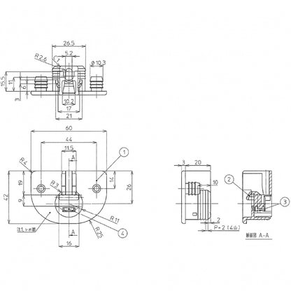 クローゼット　固定カップ3型（27mm用）