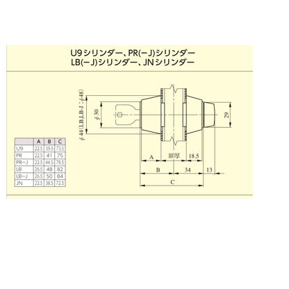 引戸用　美和ロック製　サムターングランドマスターキー同一キーセット
